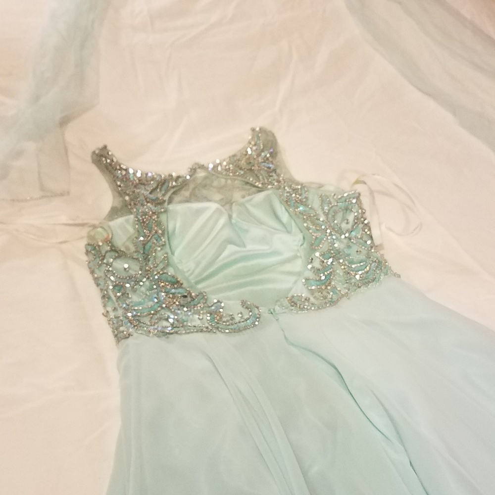 Aqua PromGirl Prom Dress Size Large - Picture 4 of 7
